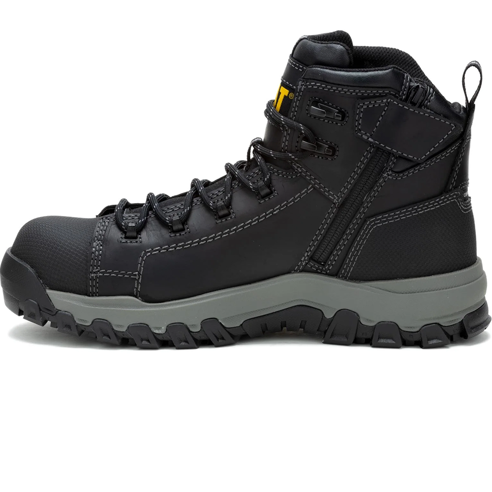 CAT P726003 THRESHOLD REBOUND ZIP WP CT WORK BOOTS, BLACK